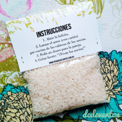 Imagen de 120 bolsitas Vivan los novios (con arroz) - (Pedilas con tu diseño favorito)