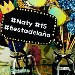 Kit para Photobooth glitter glam 15 años - tienda online