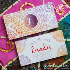 Imagen de 50 Invitaciones mandalas (16 x 8 cm)