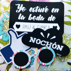 15 Carteles + 10 accesorios con frases para Photobooth - DCD Eventos® - Casamientos y fiestas temáticas