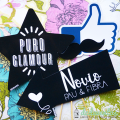 15 Carteles + 10 accesorios con frases para Photobooth - tienda online
