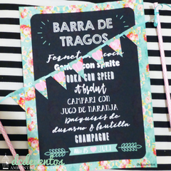 Banderín NOMBRE para torta - DCD Eventos® - Casamientos y fiestas temáticas