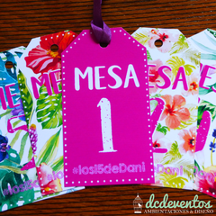Números de mesa tropical [Pedilos con tu diseño favorito]