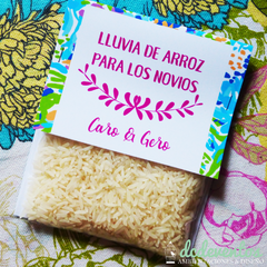 20 bolsitas tropical (con arroz) - (Pedilas con tu diseño favorito) - comprar online