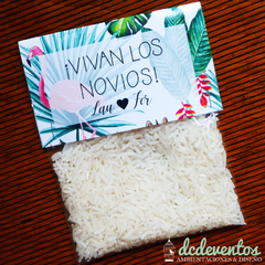 100 bolsitas Vivan los novios (con arroz) - (Pedilas con tu diseño favorito) - comprar online