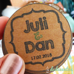 100 Tarjetitas circulares para souvenir vintage - DCD Eventos® - Casamientos y fiestas temáticas