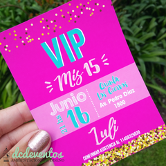 50 Invitaciones credencial VIP PINK - comprar online