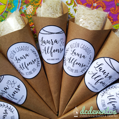 50 Conitos vintage nombre novios (con arroz) - comprar online