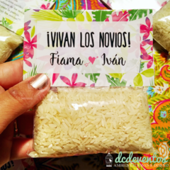 40 bolsitas Vivan los novios (con arroz) - (Pedilas con tu diseño favorito) - comprar online