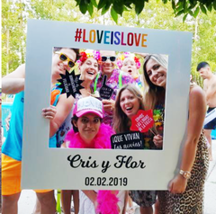 Pack Selfies divertidas: Marco polaroid XL + carteles con frases + accesorios - comprar online