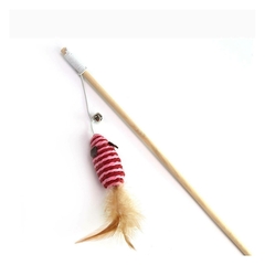 Varita con raton de sisal y plumas