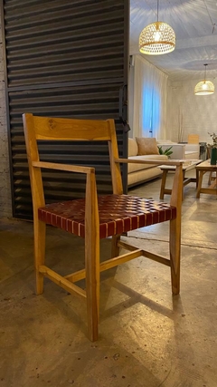 Silla trenzada en cuero cabecera - tienda online