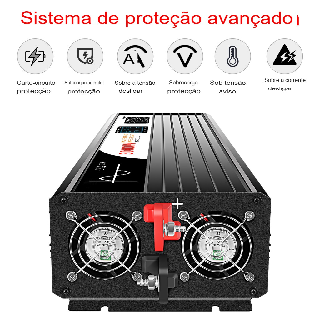 Inversor Onda Pura 12v 220v 3000w Pico 6000w P/energia Solar