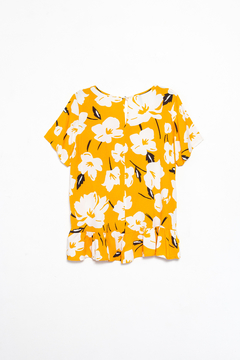 Blusa Quimeya, Blusa con volados y frunce el cintura - comprar online