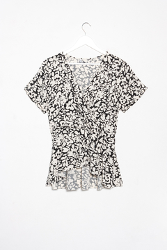 Blusa Anne Laure, Blusa escote cruzado estampada en internet