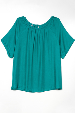 B927/1 Syes, Blusa con frunce en cuello, Talles grandes - comprar online