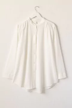 Camisa ELO, Camisa manga larga con cuello mao y frunces en hombro