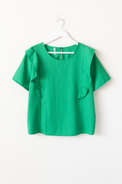 Blusa ANAIS, Blusa con recorte y volados en hombros