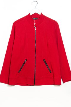 C522/2 Syes, Campera cuello mao con recortes y bolsillos, Talles grandes - tienda online