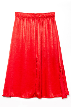 F822 Syes, Pollera sedita midi tajo lateral , talles grandes - SYES | Mayorista