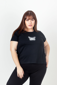R1092/I Syes, Remera algodón estampa Libelula, Talles grandes