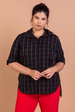 B856 Syes, Camisa cuadrille manga con cartera, Talles grandes