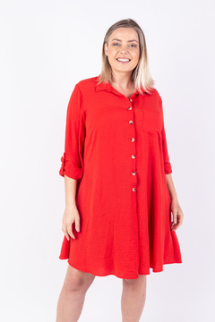 V727/1 Syes, Camisa larga semi abotonada, Talles grandes