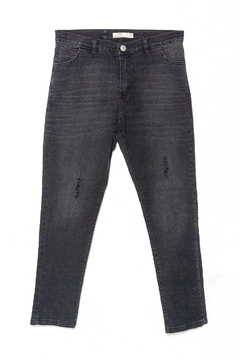 J007 Syes, Jean negro con roturas, Talles grandes