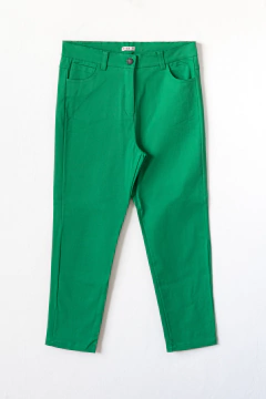 Pantalón ROCIO, Pantalón recto corte jeanero con botón negro y badana SYES - SYES | Mayorista