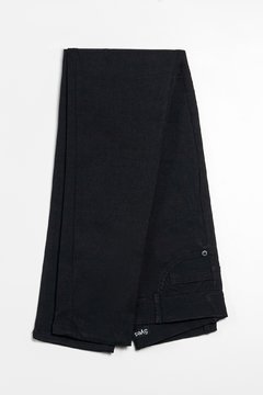 P1065 LISO, Pantalón tiro alto con detalles jeaneros, Talles Grandes