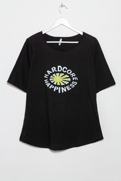 R1044/C Syes, Remera algodón Hardcore happiness, Talles grandes