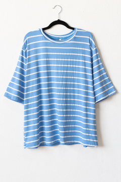 Remera rayado LULI, Remera de cuello redondo, corte recto y manga caída corta - comprar online