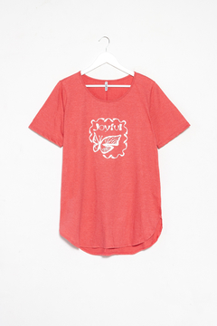Remera Cannelle, Remera de algodón con cuello redondo estampa JOYFUL - SYES | Mayorista
