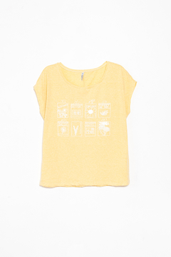 Remera Lynx. Remera algodón manga kimono estampada