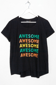 R1092/C Syes, Remera evase estampa Awesome, Talles grandes en internet