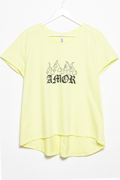 R1092/E Syes, Remera estampa Amor en llamas, talles grandes en internet