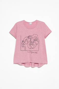 Remera Hydrusad, Remera algodon evase estampada cara linea - SYES | Mayorista