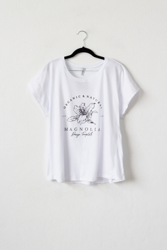 Remera ORGANIC, Remera de manga caída con recorte en delantero, estampada Organic and natural en internet