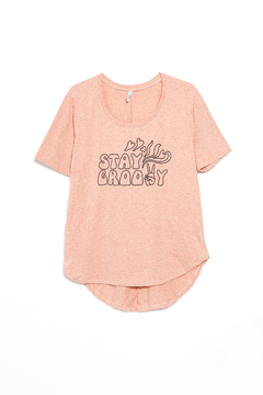 Remera Aqufe, Remera escote redondo estampada Stay groovy