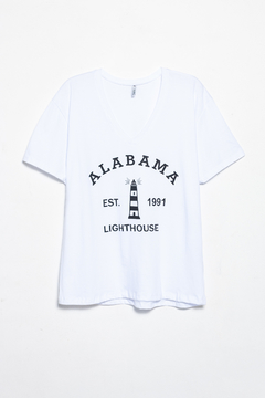 Remera Neem, Remera algodon escote en v manga corta alabama, Syes talles grande