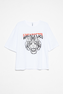 Remera Rahma, Remera manga cuadrada estampa Unexpected tigre, Syes talles grandes