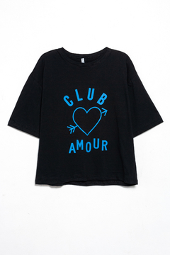 Remera Dinka, Remera manga cuadrada estampa club amour corazón, Syes talles grandes en internet