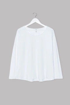 Remera LOUISE, Remera manga larga escote redondo lisa - tienda online