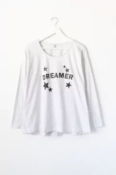 Remera JUDY, Remera recta, manga larga con cuello redondo. ESTAMPA DREAMER - comprar online