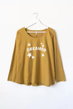Remera JUDY, Remera recta, manga larga con cuello redondo. ESTAMPA DREAMER - tienda online