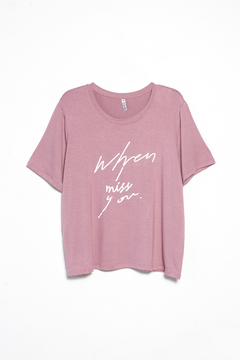 R1124/2/C, Remera básica viscosa When i miss you, Syes talles grandes - tienda online