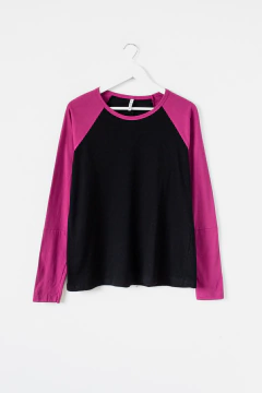 Remera ELODIE, Remera ranglan combinada lisa - tienda online