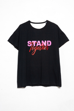 Remera Rachid, Remera manga corta espalda en V estampa Stand together, Syes talles grandes en internet