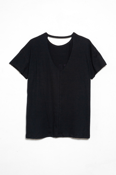 Remera Rachid, Remera manga corta espalda en V estampa Stand together, Syes talles grandes - SYES | Mayorista