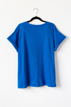 Remera PHILIP AMOUR, Remera de algodón lisa escote en v y manga corta dobladillada, ESTAMPA PHILIP AMOUR en internet